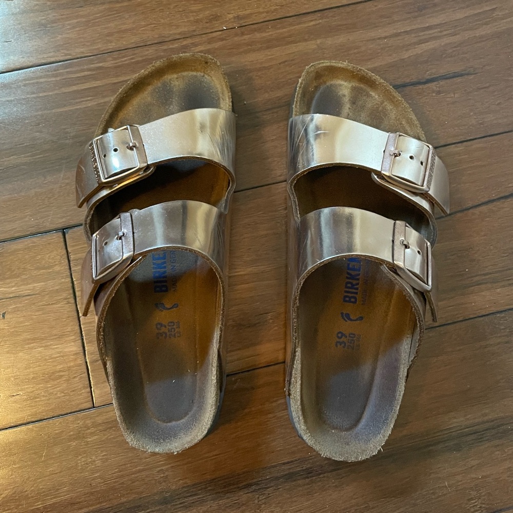 metallic gold birkenstocks